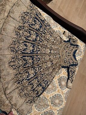 Pakistani Bridal Anarkali & Lehnga - Navy/Gold handwork